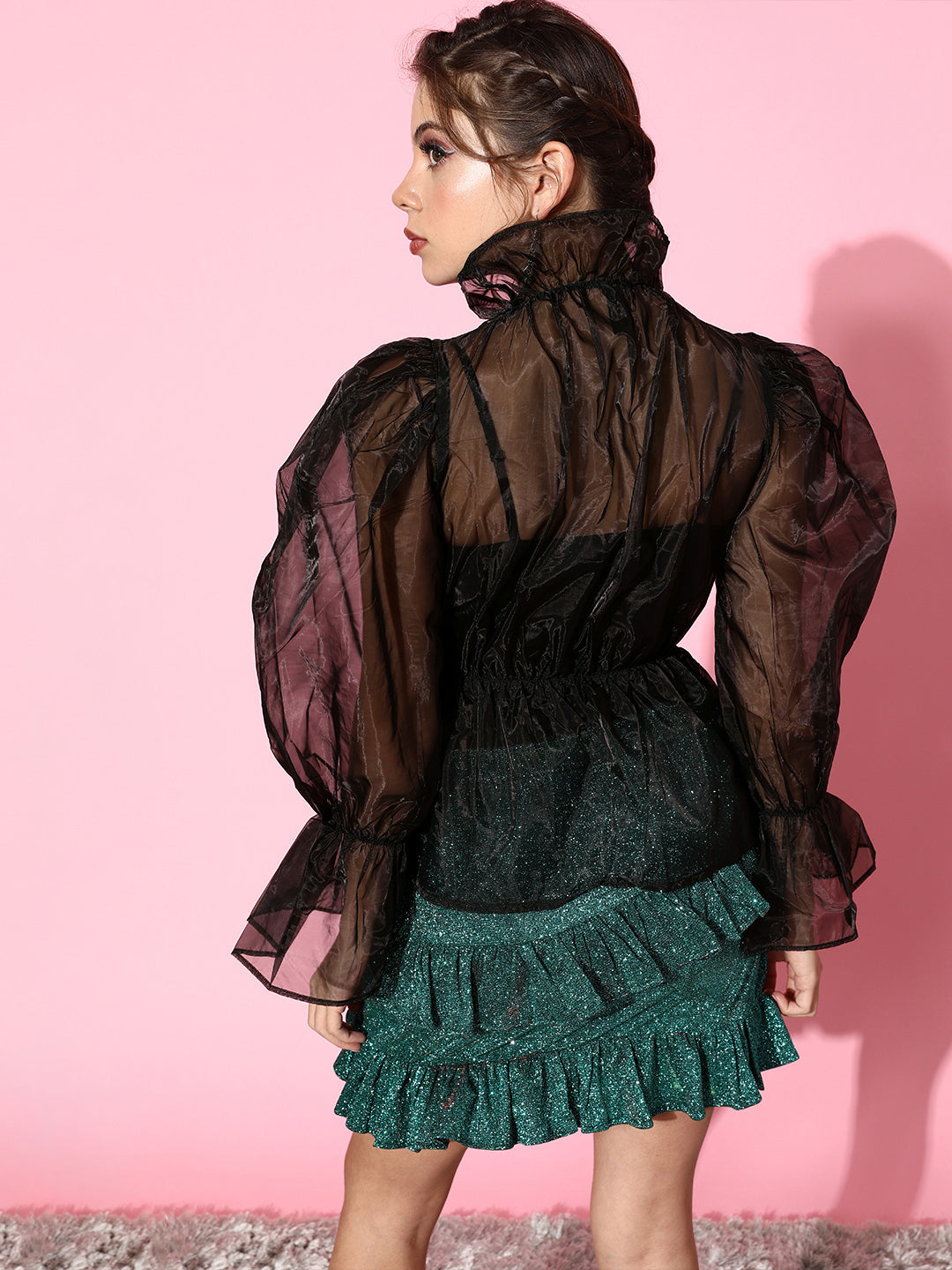 SCORPIUS Black Organza Top