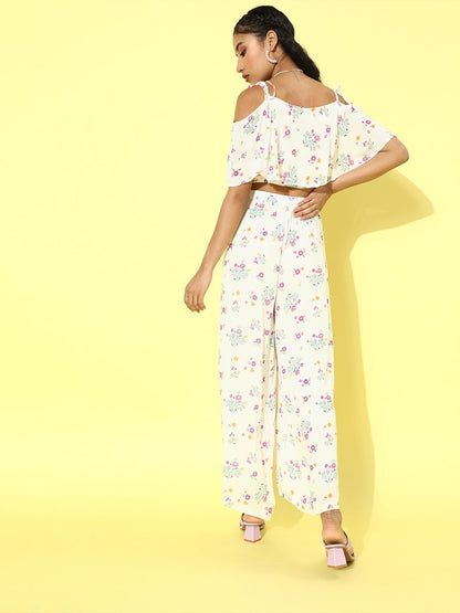 Cation Printed White Clothing Set