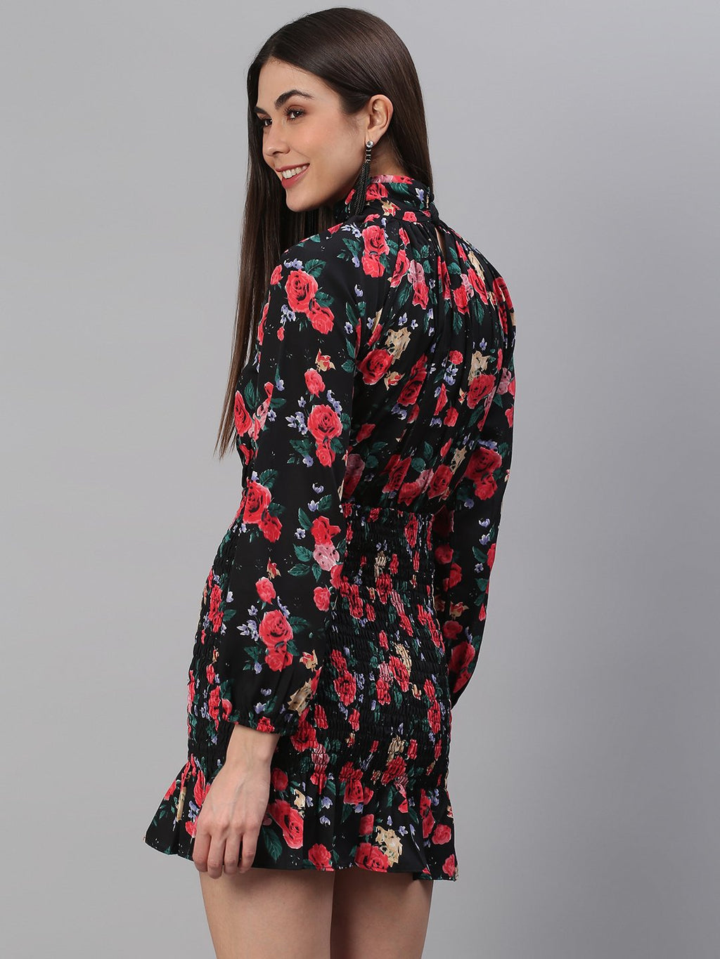 Floral Black Dress