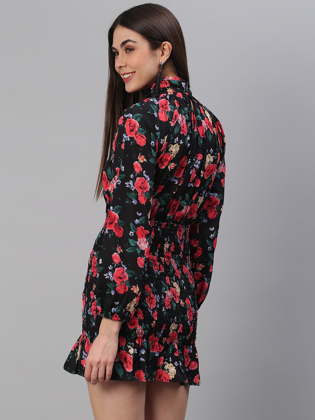 Floral Black Dress