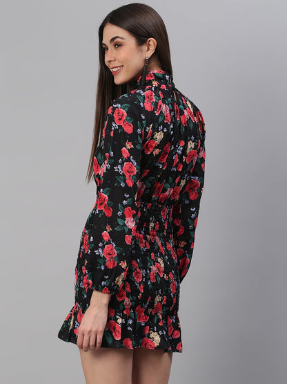 Floral Black Dress