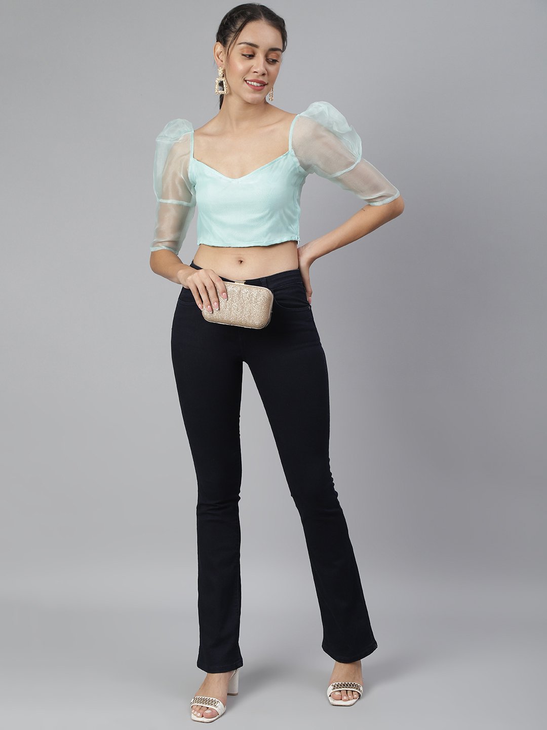 SCORPIUS Green Organza Croptop
