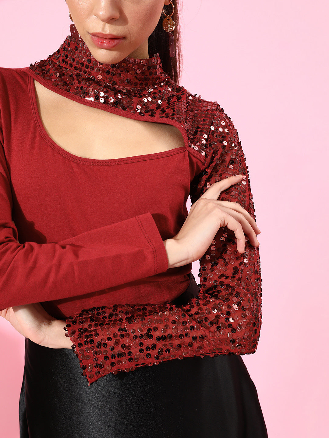 SCORPIUS Maroon Designer Top