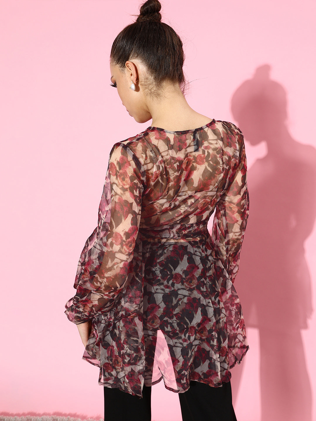 SCORPIUS Dark Printed Organza Top