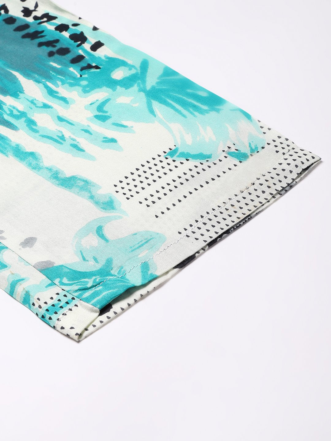 Cation White Blue Printed Night Suit