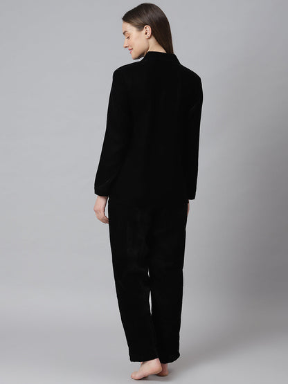 Cation Black Velvet Night Suit