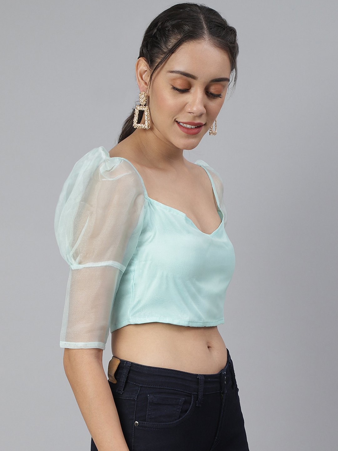 SCORPIUS Green Organza Croptop