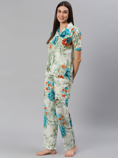 Cation Grey Printed Night Suit