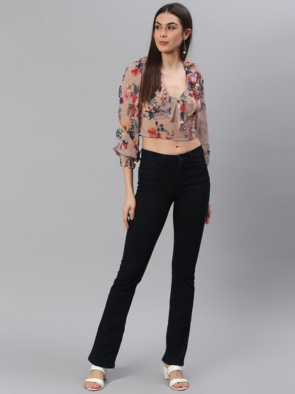Beige Floral Top