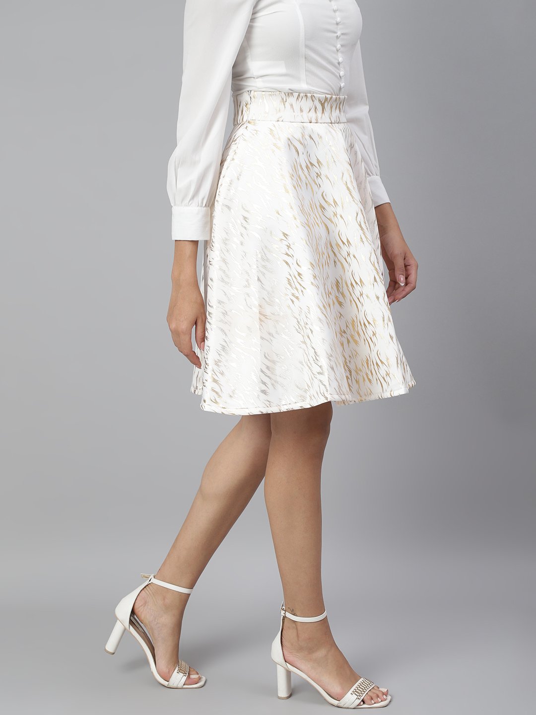 SCORPIUS White printed skirt