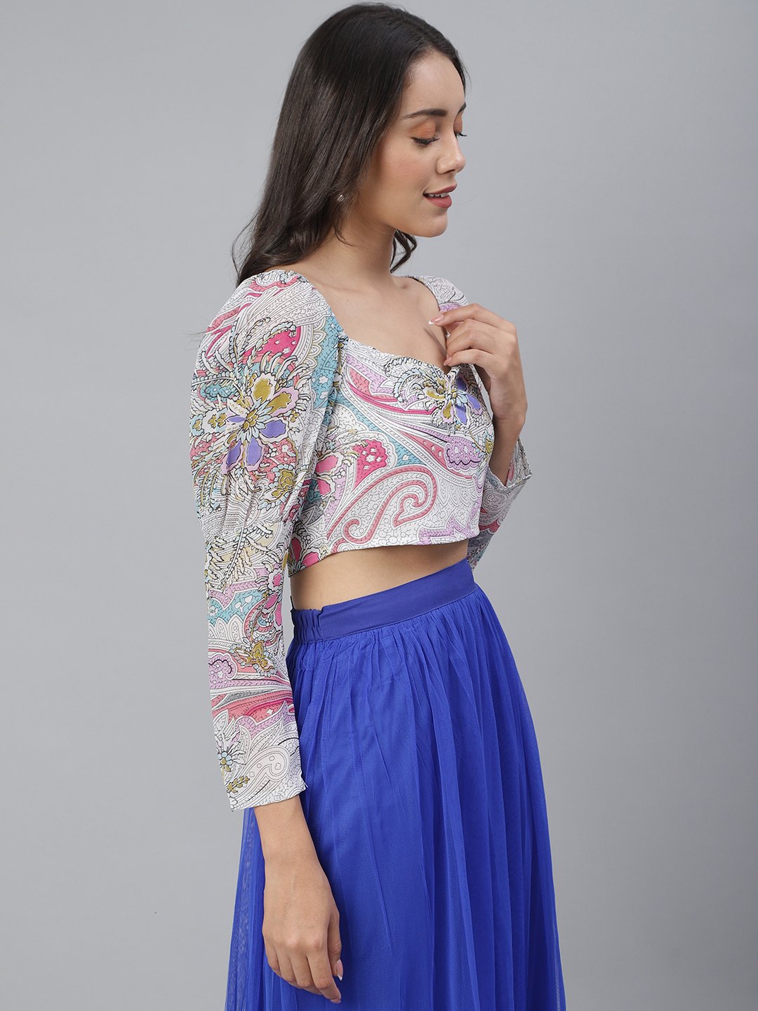 SCORPIUS Multicolor Printed croptop