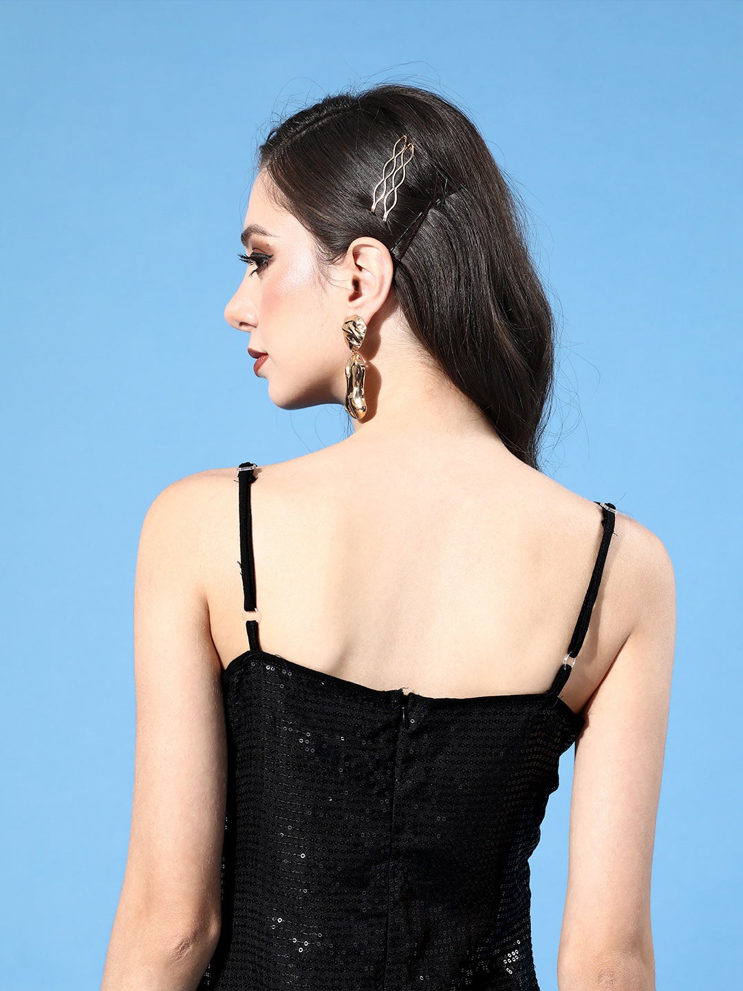 Stylish Black Sequin Dress