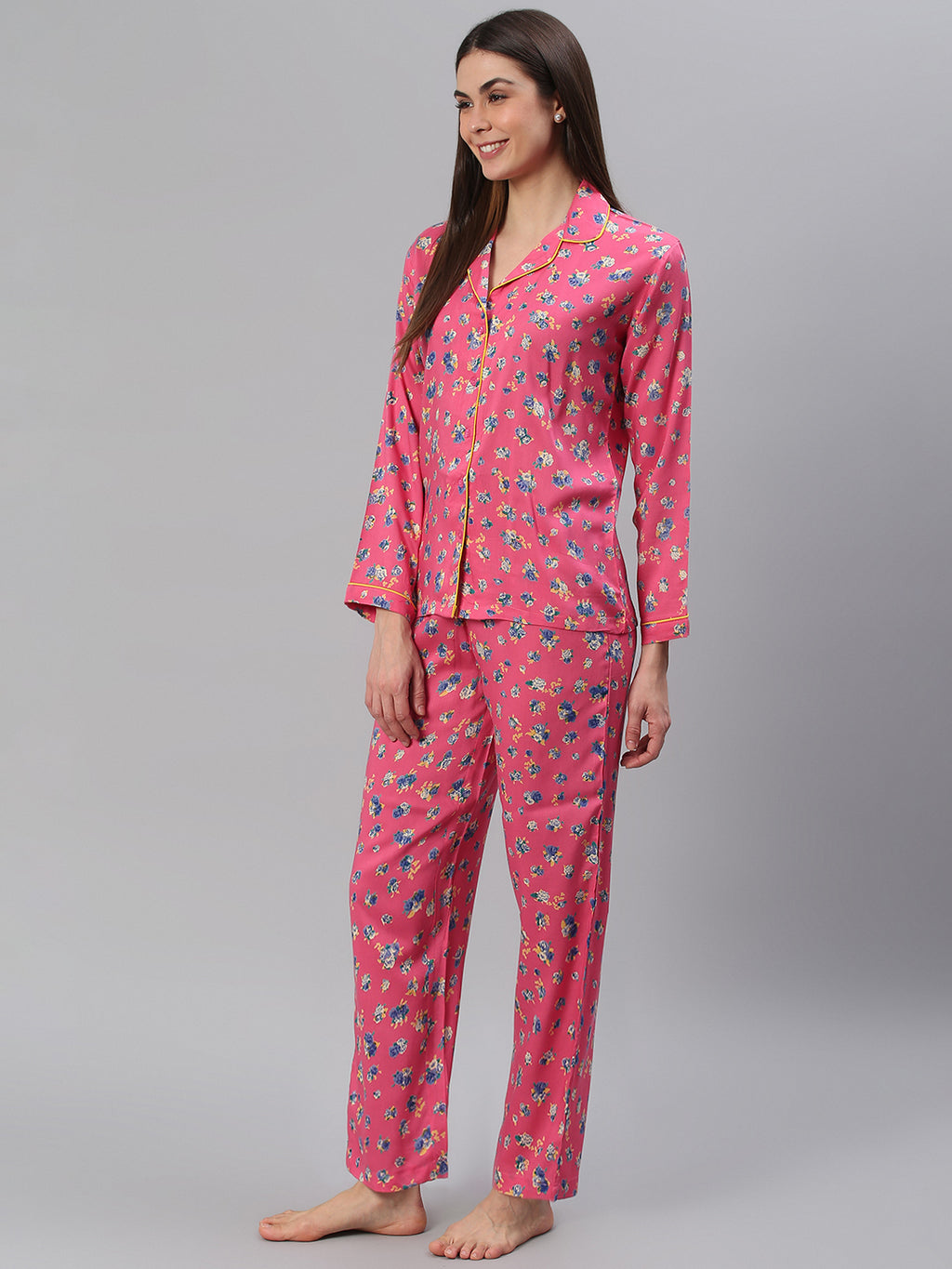 Cation Pink Printed Night Suit