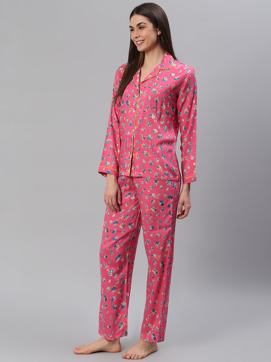 Cation Pink Printed Night Suit