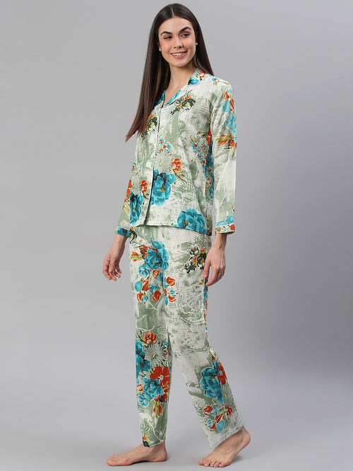 Cation Grey Printed Night Suit