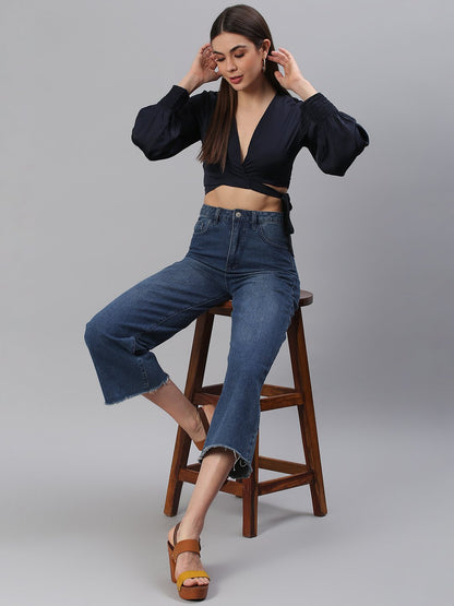 Designer Solid Navy Top