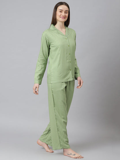 Cation Green Printed Night Suit