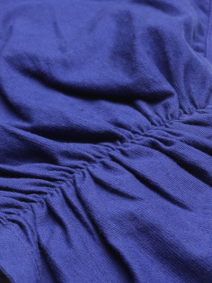 SCORPIUS Royal Blue Front Lastic Croptop