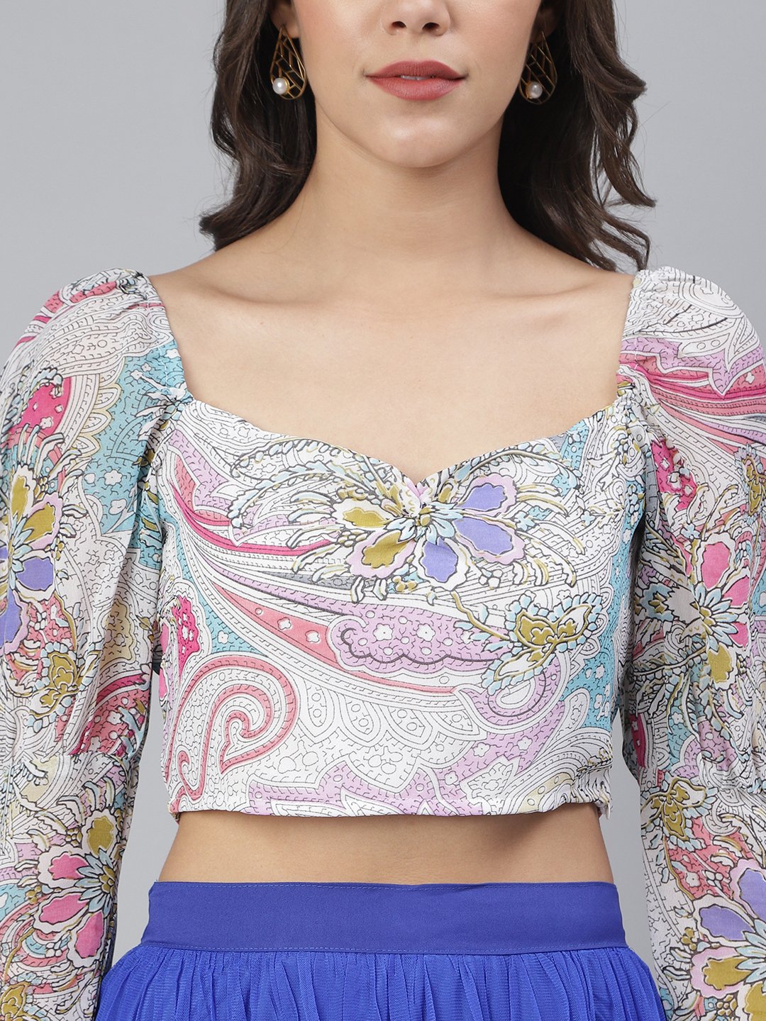 SCORPIUS Multicolor Printed croptop