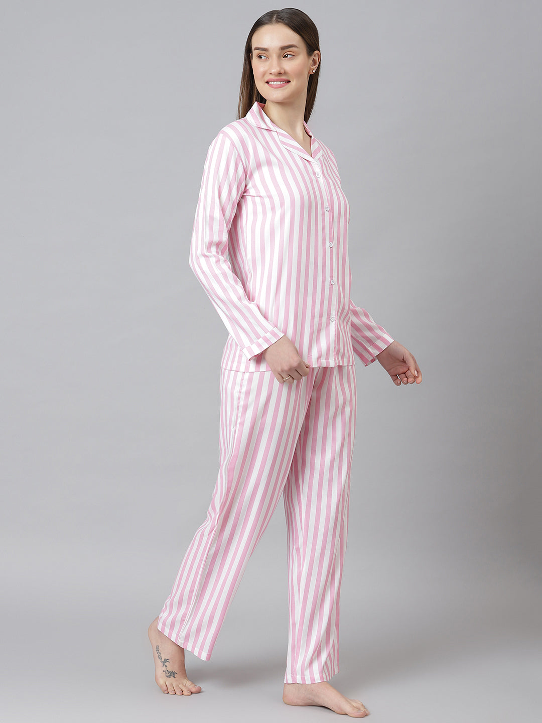 Cation Pink Printed Night Suit