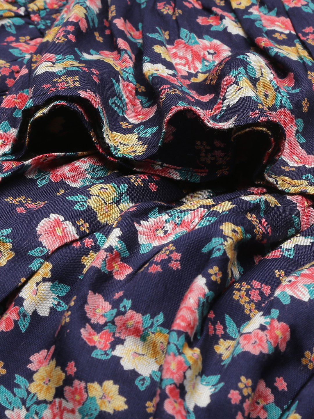 SCORPIUS Purple Printed Smocked Offshoulder Top