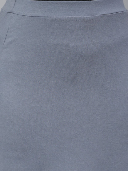 SCORPIUS Grey side slit Hoseiry Skirt