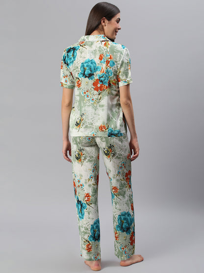 Cation Grey Printed Night Suit