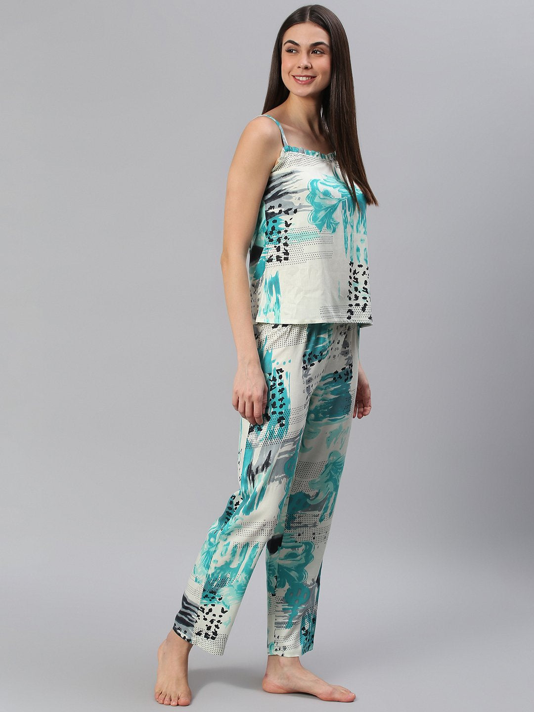 Cation Blue Strap Night Suit
