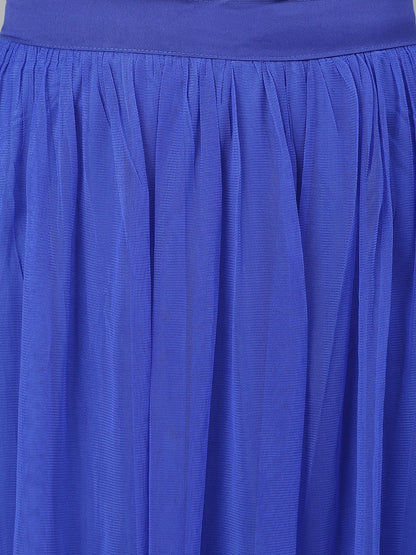 SCORPIUS Royal blue net long skirt