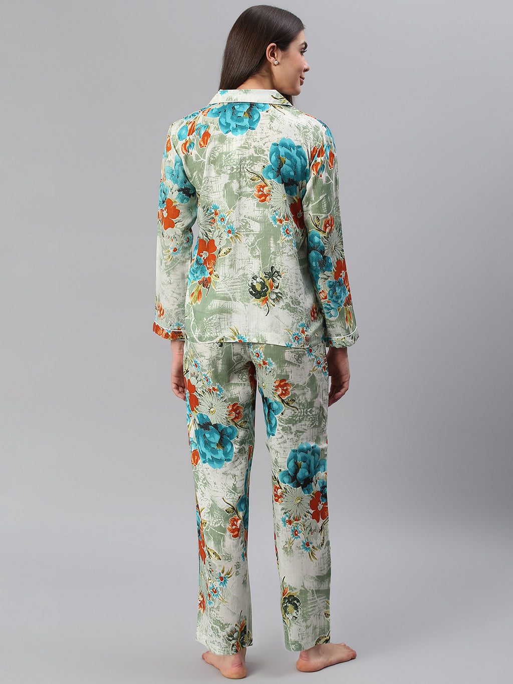Cation Grey Printed Night Suit