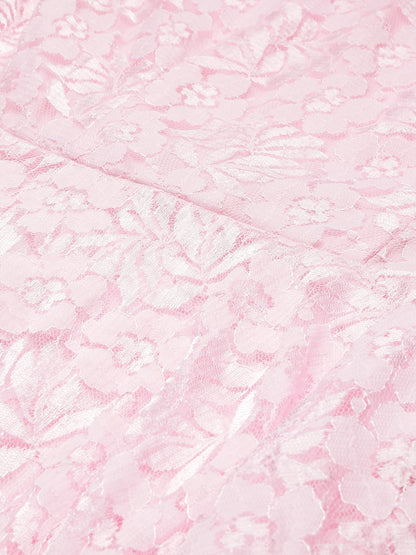 SCORPIUS Pink Flared Printed maxi Dress