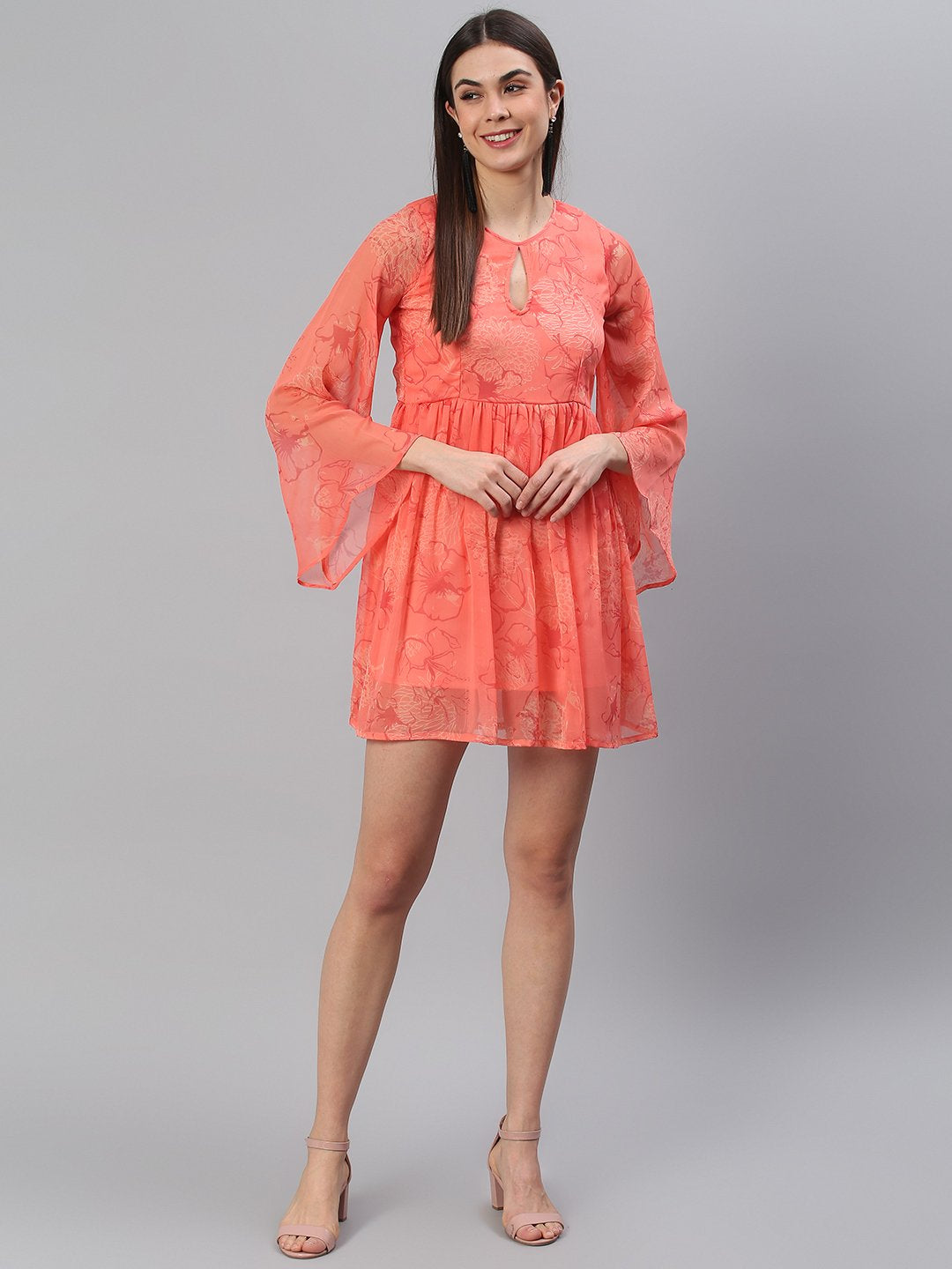 Printed Orange Dress