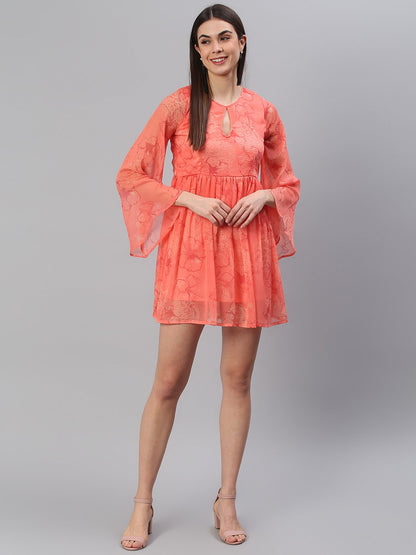 Printed Orange Dress