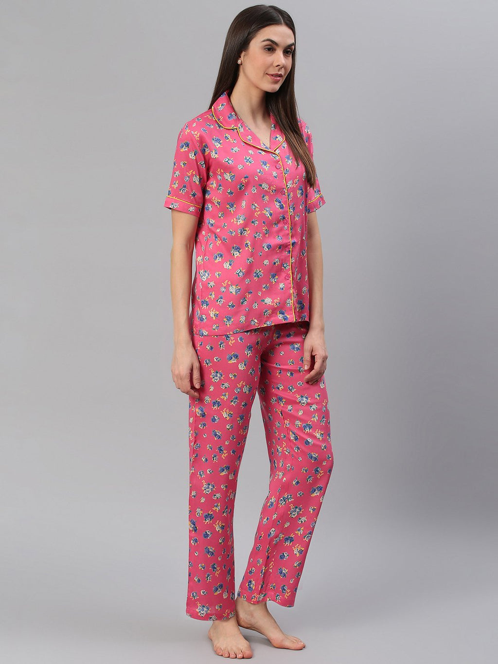 Cation Pink Printed Night Suit