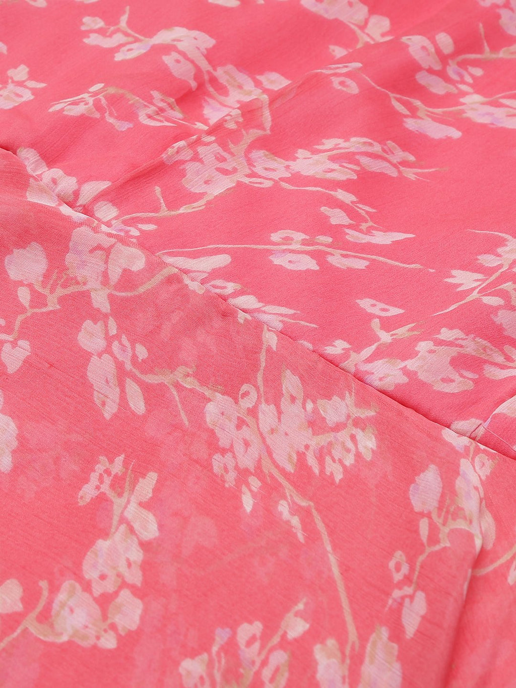 SCORPIUS Pink Flared Printed maxi Dress