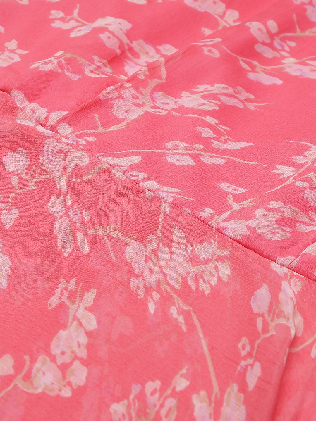 SCORPIUS Pink Flared Printed maxi Dress
