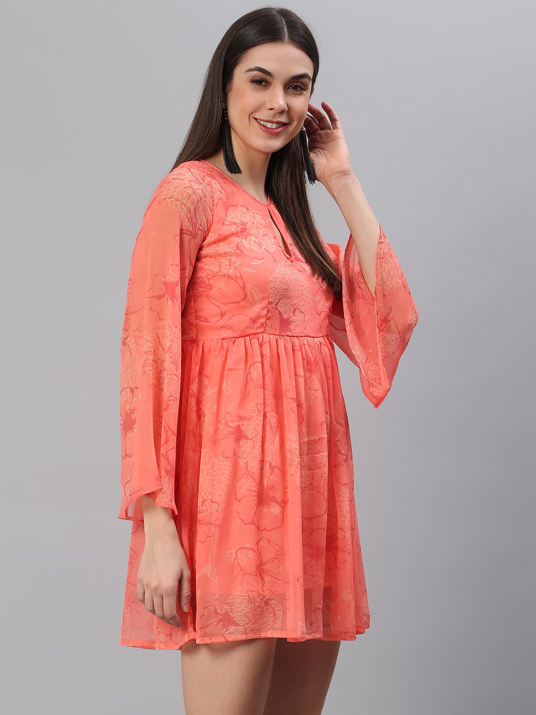Printed Orange Dress