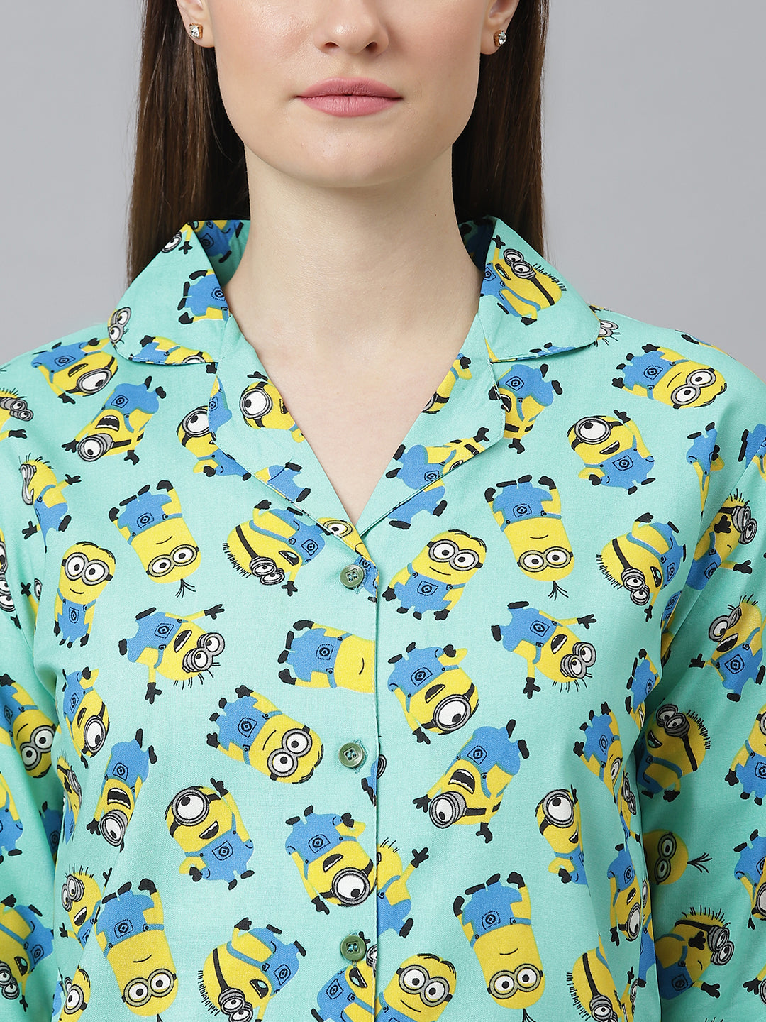 Cation Green Printed Night Suit