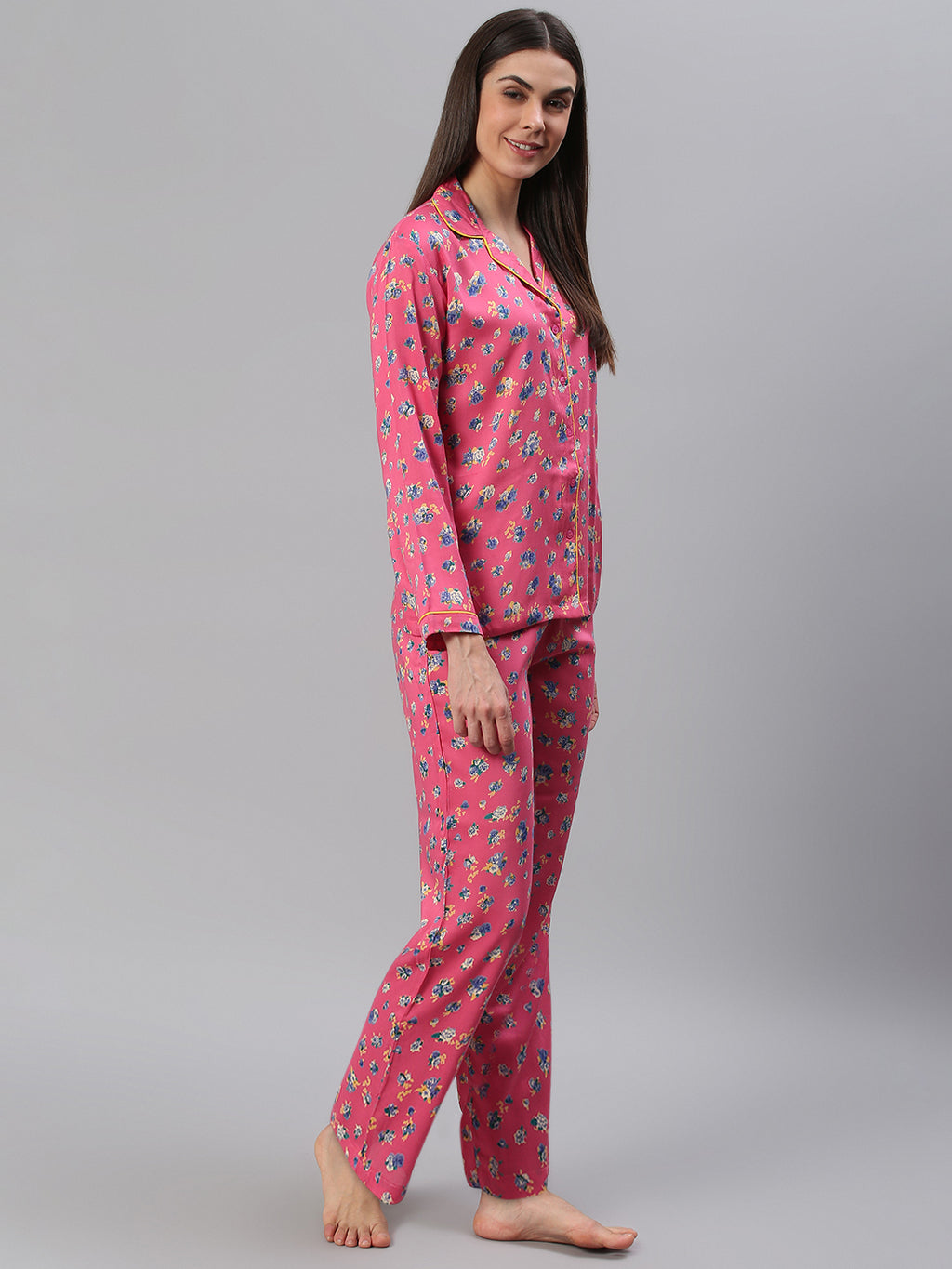 Cation Pink Printed Night Suit