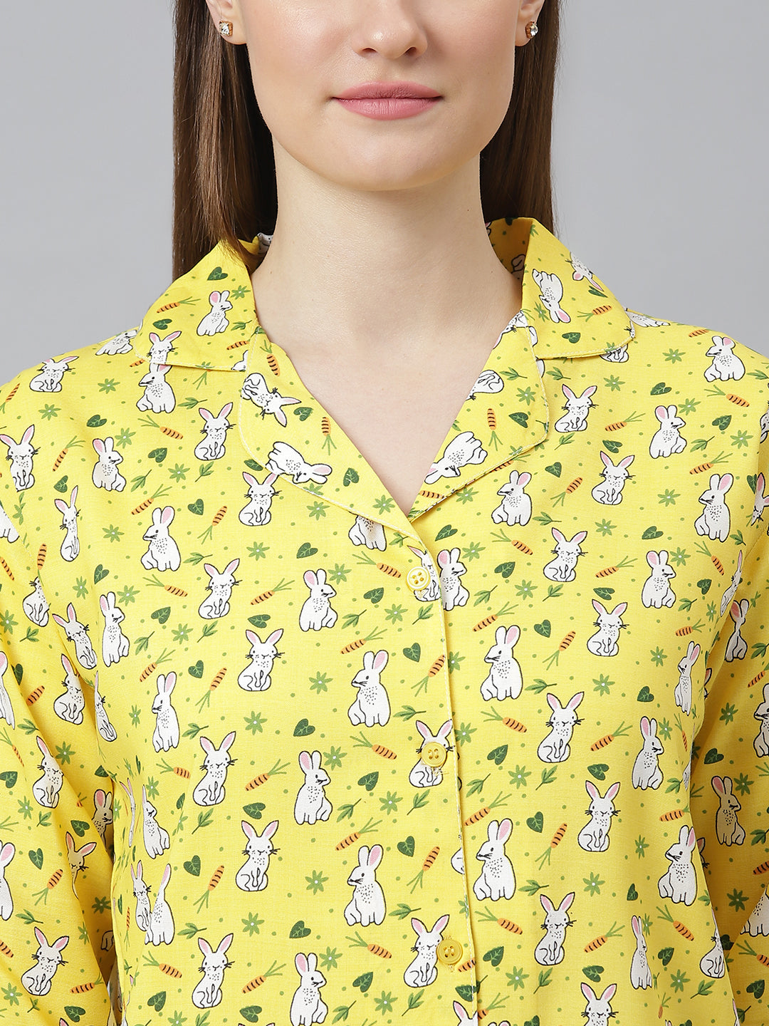 Cation Yellow Printed Night Suit