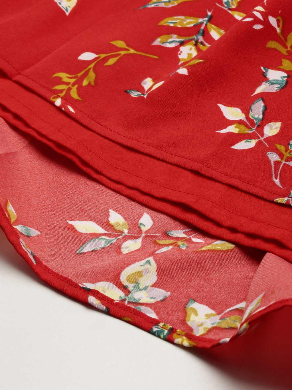 Gorgeous Red Floral Waisted Dress