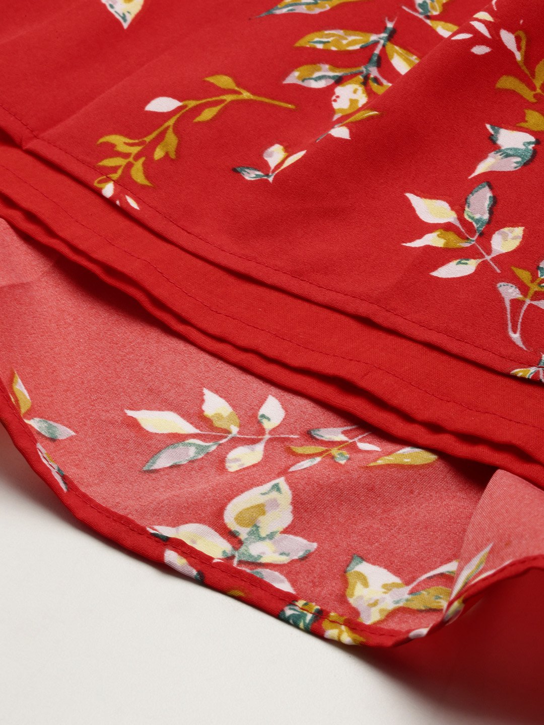 Gorgeous Red Floral Waisted Dress