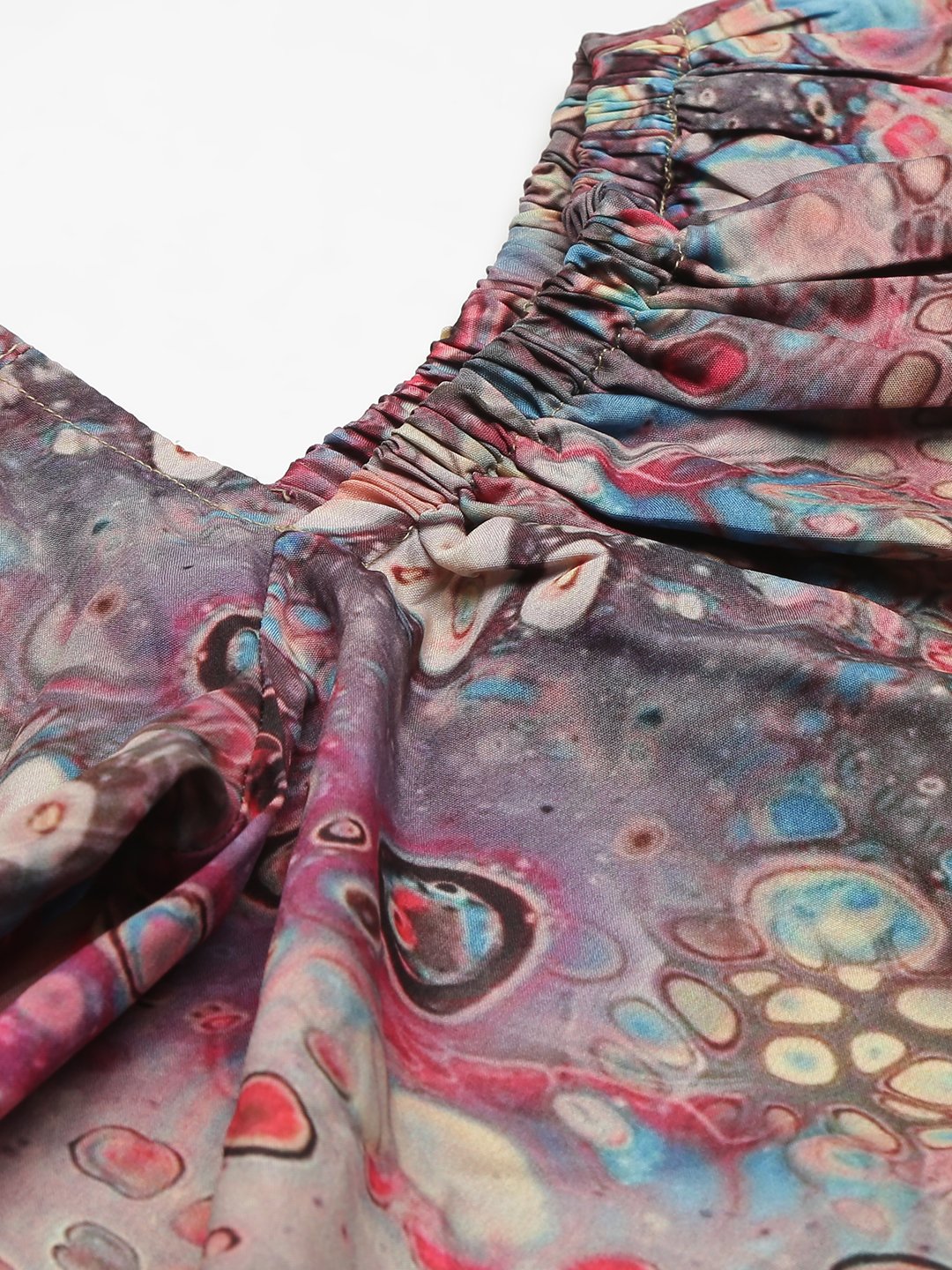 SCORPIUS Multi Printed Puff sleeve top