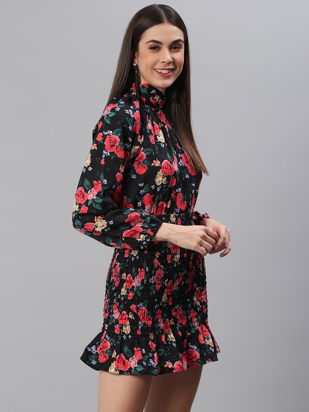 Floral Black Dress