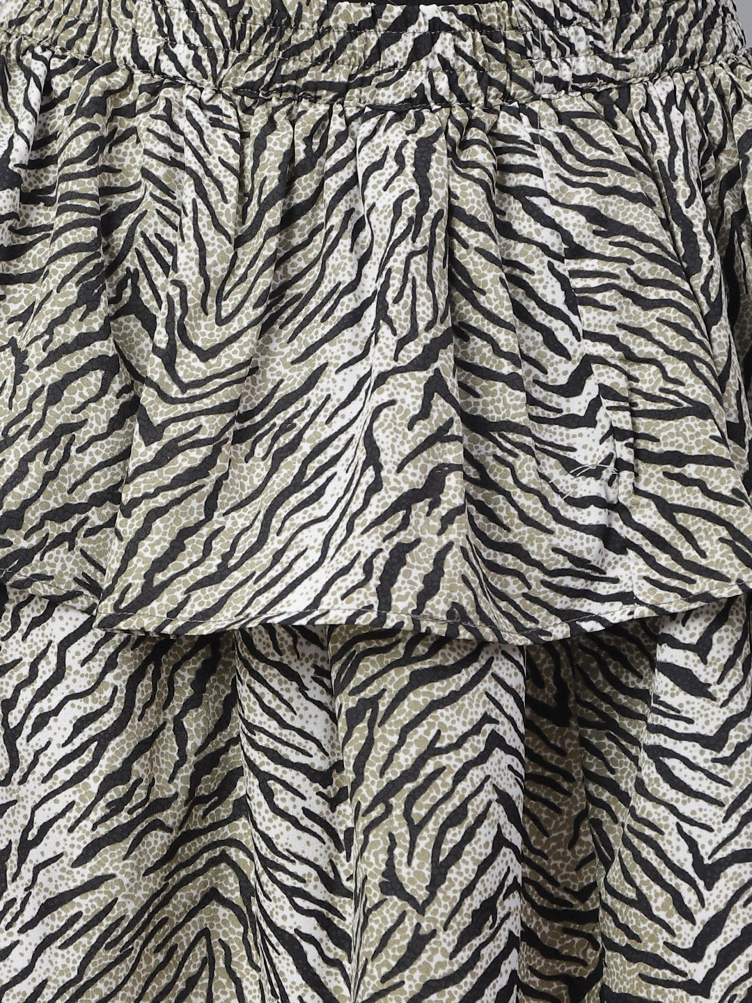 SCORPIUS Zebra print short skirt