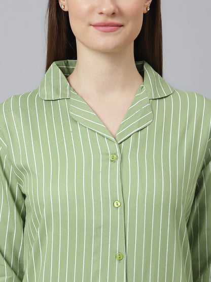 Cation Green Printed Night Suit