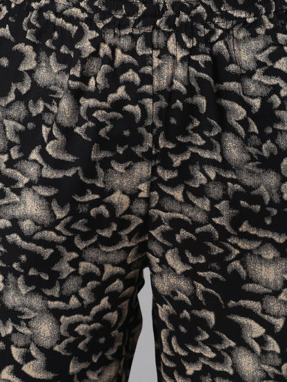 Cation Black Floral Strap Night Suit