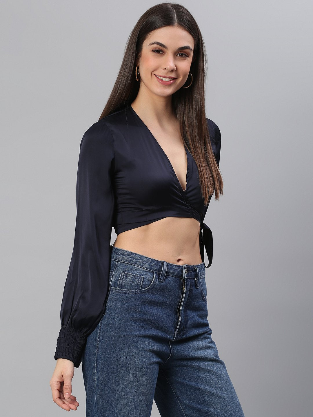 Designer Solid Navy Top