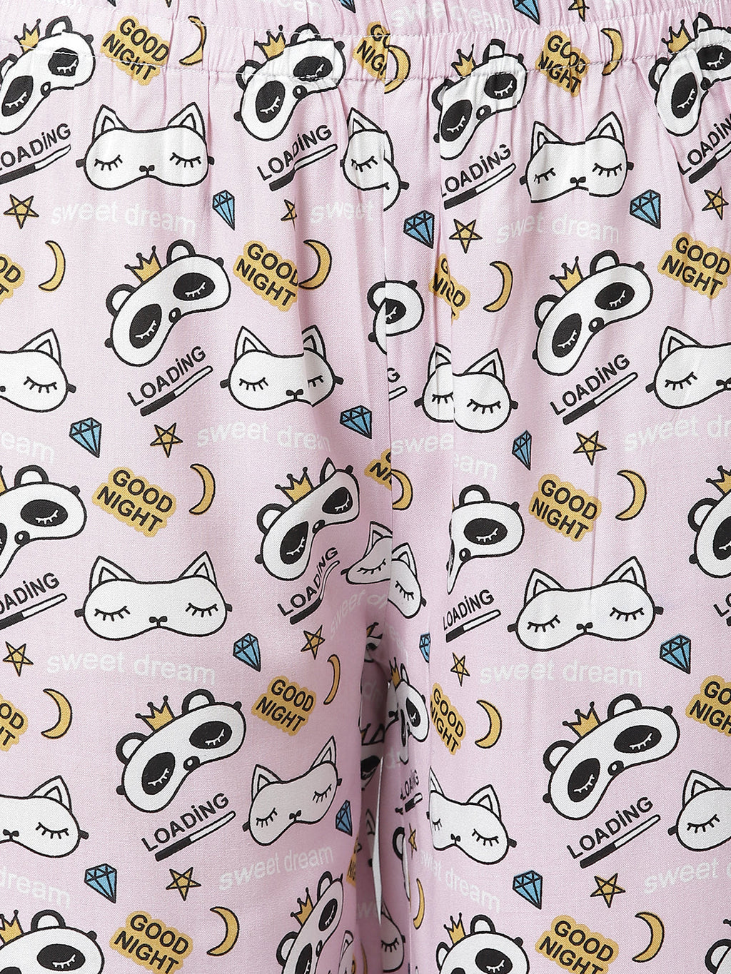 Cation Pink Printed Night Suit