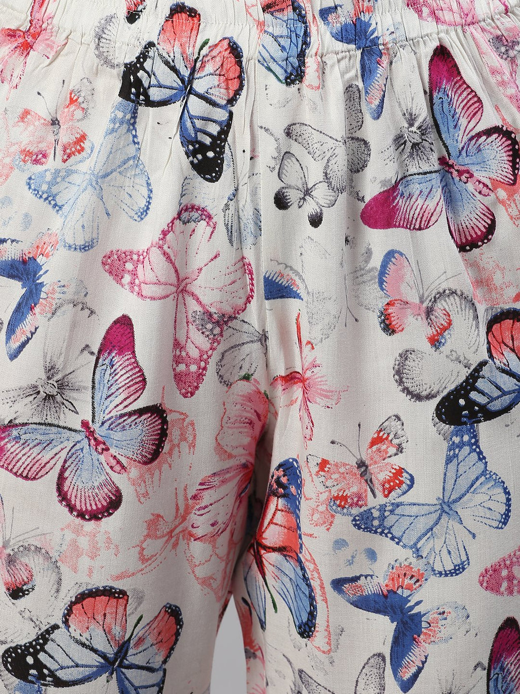 Cation White Butterfly Print Night Suit